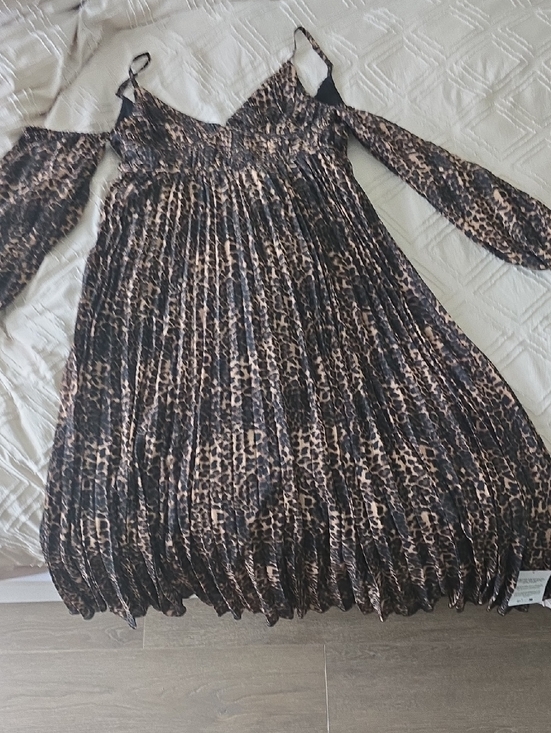ASOS Dresses & Skirts - Womens' ASOS Leopard Print Cold-Shoulder Dress in Brown